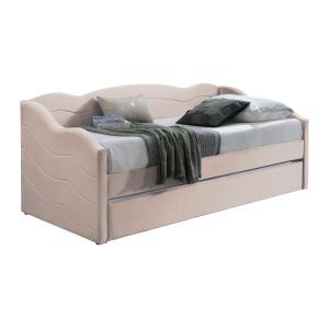 Cama nido 2 x 90 x 190 cm - Terciopelo - Rosa - LENVIA