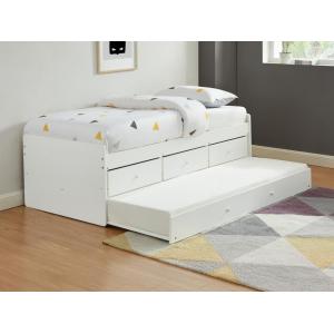 Cama nido TITOUAN con 3 cajones - 90 x 190 cm - MDF y Pino…