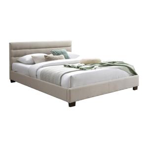 Cama 140 x 190 cm - Tela - Beige - FAUSTIN