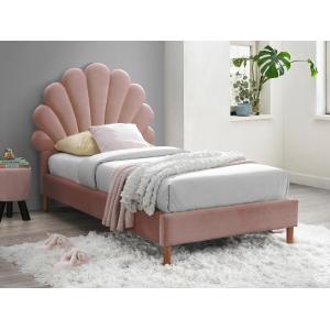 Cama infantil  90x190 cm - Terciopelo - Rosa -  MOANA