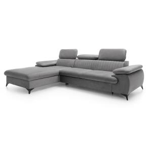 Sofá cama rinconera (ángulo izquierdo) de terciopelo gris c…