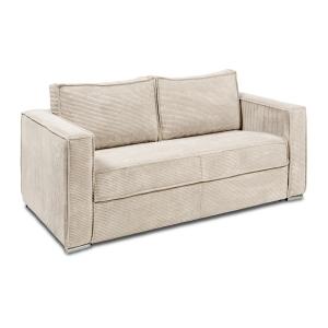 Sofá cama de 4 plazas con apertura italiana de pana beige -…