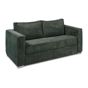 Sofá cama de 4 plazas de pana verde pino - Medidas 160 cm -…