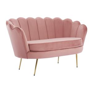 Sofá de 2 plazas de terciopelo rosa DANDELION de Pascal Mor…