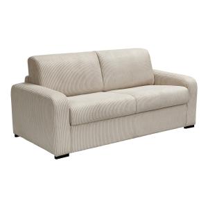 Sofá cama de 3 plazas tipo italiano de pana beige - Somier…