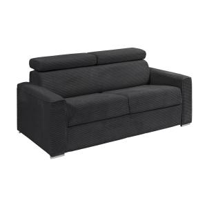 Sofá cama de 3 plazas de apertura rápida de pana gris - Bas…