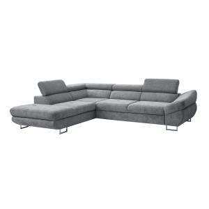 Sofá cama esquinero izquierdo de tela texturizada gris DALI…