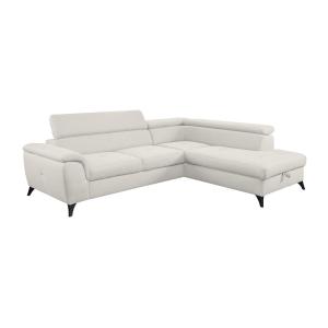Sofá cama esquinero derecho de tela beige BORTIGALI
