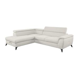 Sofá cama esquinero izquierdo de tela beige BORTIGALI