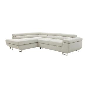 Sofá rinconera izquierdo de terciopelo beige NURAZIO