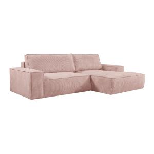 Sofá rinconera derecho de pana rosa empolvado AMELIA