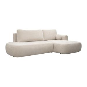 Sofá rinconera derecho de tela texturizada beige BROCARO de…