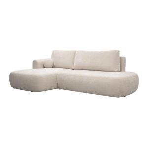 Sofá rinconera izquierda de tela texturizada beige BROCARO…