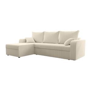 Sofá rinconera y reversible de pana beige ONABIA