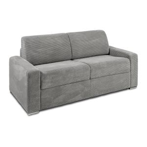 Sofá cama de 3 plazas exprés de pana gris claro - Cama de 1…
