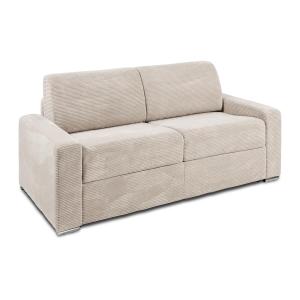 Sofá cama de 3 plazas exprés de pana beige con lamas anchas…