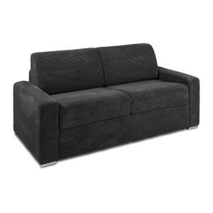 Sofá cama de 3 plazas de apertura rápida de pana gris antra…