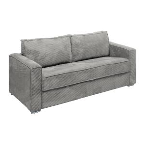 Sofá cama de 4 plazas exprés de pana gris claro - Somier an…