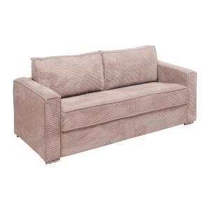 Sofá cama de 4 plazas de apertura rápida de pana rosa - Som…