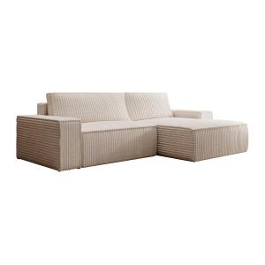 Sofá rinconera derecho de pana beige AMELIA