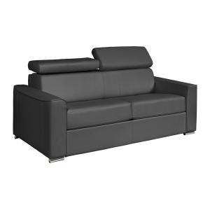 Sofá cama de 3 plazas exprés de cuero de búfalo gris - Cama…