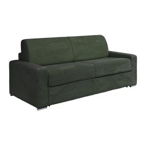 Sofá cama de 4 plazas de apertura rápida de pana verde - So…
