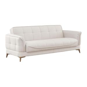 Sofá cama de 3 plazas tipo clic-clac de tela beige PODIDA