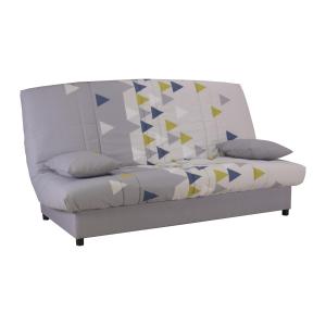 Sofá cama de tela estampado con triángulos gris FARWEST