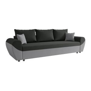 Sofá cama de 3 plazas de tela negra y gris LIERNO