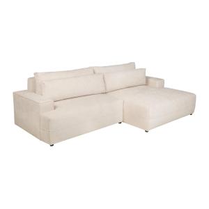 Sofá rinconera derecho de tela texturizada beige BREGLIO