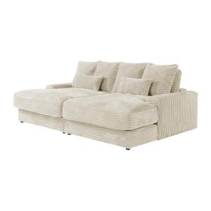 Sofá de 3 plazas con asiento profundo en pana gruesa beige…