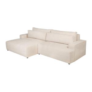 Sofá rinconera izquierda de tela beige texturizada BREGLIO