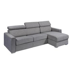 Sofá cama esquinero de apertura italiana de tela gris - Dor…