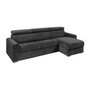 Sofá cama esquinero reversible tipo italiano de pana gris a…