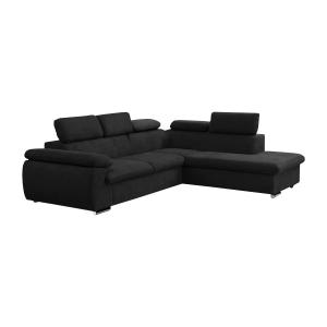 Sofá cama rinconero de tela FABIEN - Ángulo derecho - Negro…