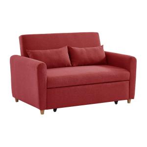 Sofá cama de 2 plazas de tela AYLA - Rojo