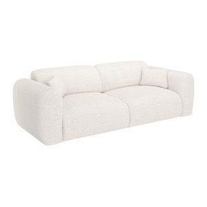 Sofá cama de 4 plazas de tela rizada blanco POGNI de Maison…