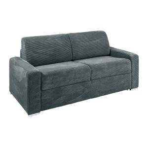 Sofá cama de 3 plazas de apertura rápida de pana gris antra…