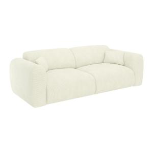 Sofá cama de 4 plazas de tela texturizada beige POGNI de Ma…