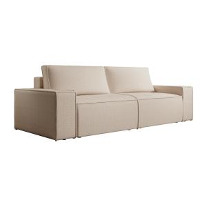 Sofá cama de 4 plazas de terciopelo beige AMELIA