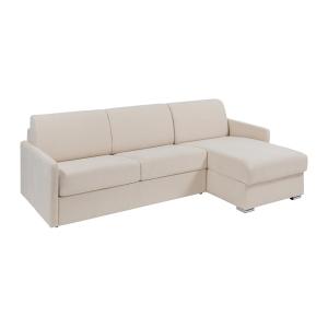 Sofá cama esquinero tipo italiano y reversible de tela beig…