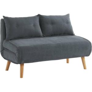 Sofá cama de 2 plazas de tela VALERIO - Gris