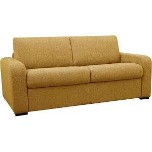 Sofá cama de 3 plazas de tela tipo italiano amarillo mostaz…