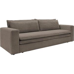 Sofá cama de 3 plazas de terciopelo acanalado color topo TI…