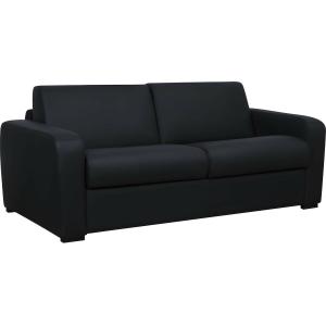 Sofá cama de 3 plazas tipo italiano de cuero negro BEVIS -…