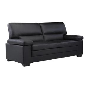 Sofá 3 plazas de piel de búfalo MIMAS - Negro