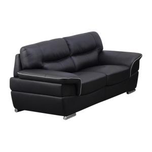 Sofá 2 plazas de piel THIBAULT - Negro