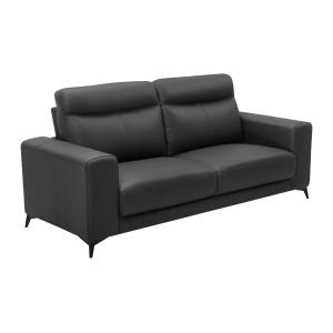 Sofá de 3 plazas de piel MONTANER - Negro