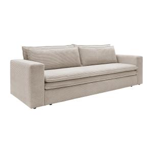 Sofá cama de 3 plazas de terciopelo acanalado color crema T…