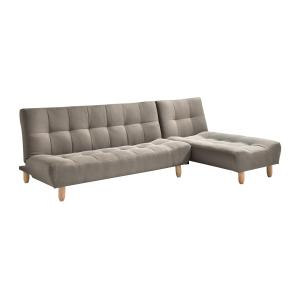 Sofá cama modular de tela color topo ESTEBAN
